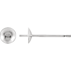 A pair of silver earrings with a stick and ball.