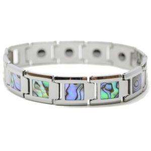 Tungsten Carbide Bracelet with Abalone Shell Link