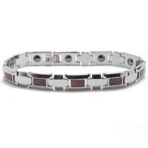 Tungsten Carbide Bracelet with Hawaii Koa Wood inlay