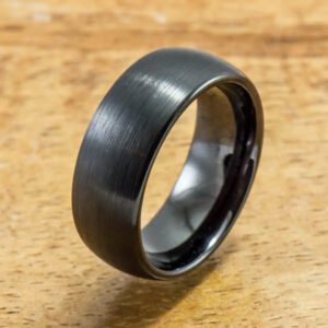 Black Tungsten Ring with Brushed Satin Surface 8MM Width